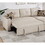 Beige Dorris Fabric Convertible Sectional Sofa Pull out Bed Couch Storage Chaise Cup Holders 2pc Sectional Living Room B011S01022
