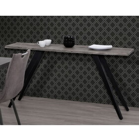 Industrial Style 60" Acacia Wood and Metal Console Table, Live Edge / Angled Legs Accent Table, Modern Living Room Furniture, Gray/Black B011S01088