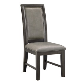 Beautiful Transitional 2pc Brown Upholstered Seat Back Cushion Dining Chair Set Wooden Furniture B011P155084