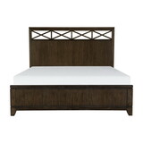 Contemporary Style Bedroom 1pc Eastern King Bed Headboard with X-frame Insert Dark Brown Finish Wooden Furniture Modern Look B011S01125