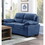 Modern Living Room 2pc Sofa Set Plush Comfortable Sofa Loveseat Set Blue Textured Fabric Channel Tufting Solid Wood Furniture B011S01168