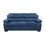 Modern Living Room 2pc Sofa Set Plush Comfortable Sofa Loveseat Set Blue Textured Fabric Channel Tufting Solid Wood Furniture B011S01168