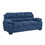 Modern Living Room 2pc Sofa Set Plush Comfortable Sofa Loveseat Set Blue Textured Fabric Channel Tufting Solid Wood Furniture B011S01168