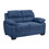 Modern Living Room 2pc Sofa Set Plush Comfortable Sofa Loveseat Set Blue Textured Fabric Channel Tufting Solid Wood Furniture B011S01168