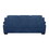 Modern Living Room 2pc Sofa Set Plush Comfortable Sofa Loveseat Set Blue Textured Fabric Channel Tufting Solid Wood Furniture B011S01168