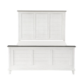 Classic Antique White Finish California King Bed Farmhouse Style 1pc Bedroom Furniture Two-Tone Finish