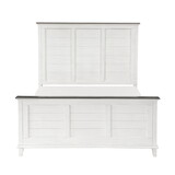 Classic Antique White Finish King Bed Farmhouse Style 1pc Bedroom Furniture Two-Tone Finish B011S01260