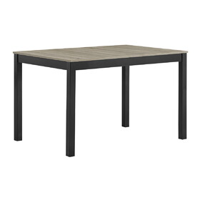 1pc Contemporary Rectangular Two Toned Finish Dining Table Rustic Brown Black Finish Dining Room Wooden Furniture B011P243253