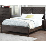 Rustic Contemporary Espresso 1pc Queen Size Bed Wooden X-Design HB Unique Look Bedroom Furniture B011S01434