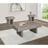 3pc Contemporary Style Coffee Table 2x End Tables Brown Gray Finish Living Room Wooden Furniture B011S01456