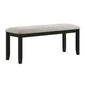 1pc Black Gray Bench Dining Room Fabric Upholstery Kitchen Dining Wooden Furniture B011P264143