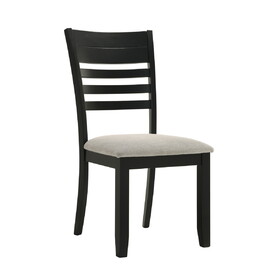 2pc Contemporary Dining Side Chair Upholstery Chair Ladder Back Wooden Dining Room Furniture Gray B011P264141