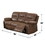 Brown Breathable Leatherette Manual Motion Sofa with Metal Reclining Mechanism and Pine Frame B01682185