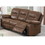 Brown Breathable Leatherette Manual Motion Sofa with Metal Reclining Mechanism and Pine Frame B01682185