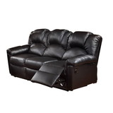 3 Seats Bonded Leather Manual Motion Reclining Sofa in Black B01682189