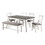 Carrol 6 Piece Wood Dining Set, White and Grey B01682323