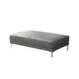 Faux Leather Upholstered Cocktail Ottoman in Antique Grey Finish B01682325