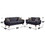 2 Piece Polyfiber Upholstered Sofa and Loveseat Set in ash Black B01682328