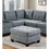Linen-Like Fabric Upholstered Cocktail Ottoman in Grey B01682368