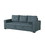 3 Seats Polyfiber Convertible Sleeper Sofa, Blue Grey B01682375