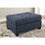 Fabric Cocktail Ottoman with Button Tufted Seat in Dark Blue B01682381