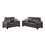 2 Piece Faux Leather Sofa and Loveseat Set in Espresso B01682384