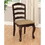 Set of 2 Fabric Padded Seat Dining Chairs in Dark Walnut and Tan B016P156224