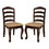 Set of 2 Fabric Padded Seat Dining Chairs in Dark Walnut and Tan B016P156224