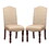 Set of 2 Fabric Upholstered Dining Chairs in Antique Cherry and Beige B016P156229