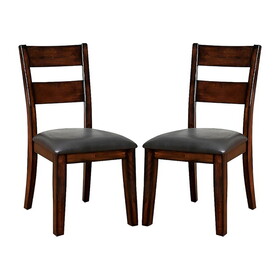 Pack of 2 Padded Leatherette Side Chairs in Dark Cherry B016P156273