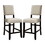 Set of 2 Counter Height Chairs in Antique Black and Beige B016P156353