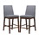Set of 2 Padded Fabric Counter Height Chairs in Brown Cherry and Gray B016P156413
