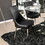 Set of 2 Leatherette Dining Chairs in Sliver and Black B016P156415