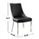 Set of 2 Leatherette Dining Chairs in Sliver and Black B016P156415