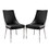 Set of 2 Leatherette Dining Chairs in Sliver and Black B016P156415