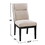 Set of 2 Padded Fabric Dining Chairs in Black and Beige B016P156454