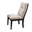 Set of 2 Padded Fabric Dining Chairs in Black and Beige B016P156454