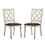 Set of 2 Fabric Upholstered Side Chairs in Antique White and Gray B016P156544
