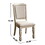 Set of 2 Padded Fabric Dining Chairs in Antique White and Ivory B016P156592