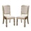 Set of 2 Padded Fabric Dining Chairs in Antique White and Ivory B016P156592