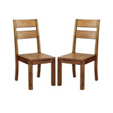 Set of 2 Wooden Side Chairs in Dark Oak Finish B016P156593