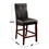Set of 2 Padded Leatherette Counter Height Chairs in Brown Cherry and Black B016P156818