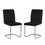 Set of 2 Padded Leatherette Side Chairs with L-Shape Leg in Black and Chrome B016P156821