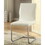 Set of 2 Padded White Leatherette Side Chairs with L-Shape Leg in Chrome Finish B016P156823