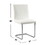 Set of 2 Padded White Leatherette Side Chairs with L-Shape Leg in Chrome Finish B016P156823