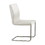 Set of 2 Padded White Leatherette Side Chairs with L-Shape Leg in Chrome Finish B016P156823