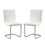 Set of 2 Padded White Leatherette Side Chairs with L-Shape Leg in Chrome Finish B016P156823