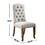 Set of 2 Ivory Fabric Upholstered Dining Chairs in Rustic Oak Finish B016P156824