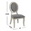 Set of 2 Padded Gray Fabric Dining Chairs in Antique White Finish B016P156827