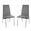 Set of 2 Padded Gray Leatherette Side Chairs in Chrome B016P156849